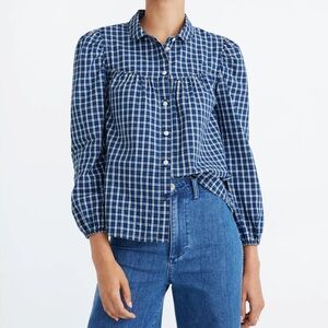 Madewell plaid peter pan collar shirt XS